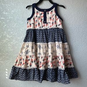 Cutey Couture Girls Dress – Pineapple & Patchwork Print Sundress – Size 4/5